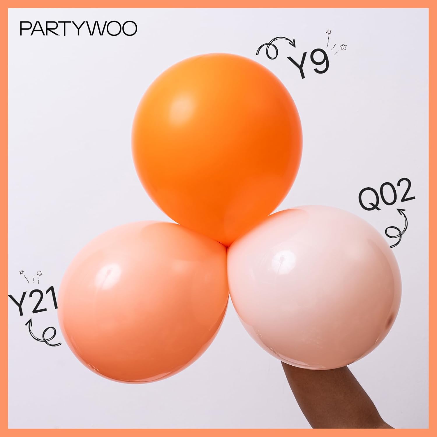 PartyWoo Peach Balloons - 140-Piece Latex Balloon Arch Kit in Light Orange & Blush Pink | Wedding & Baby Shower Decor