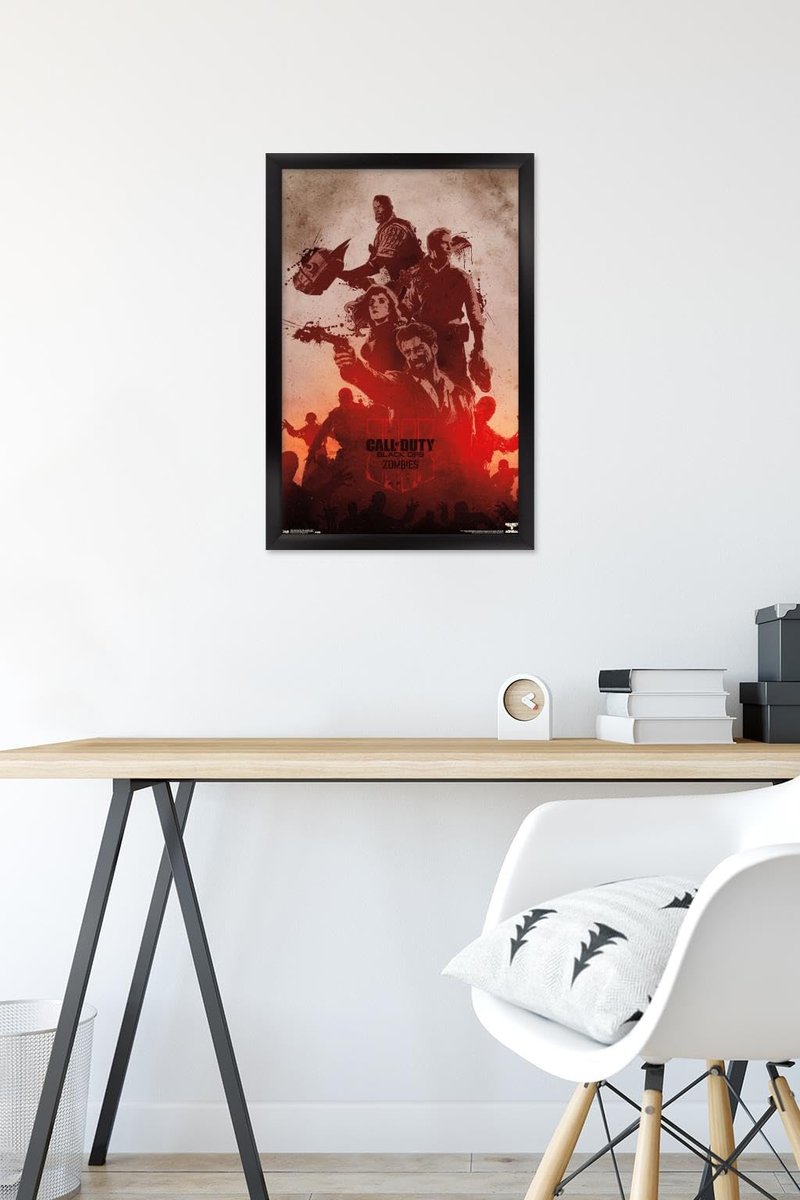Trends International Call of Duty: Black Ops 4 - Zombie Graphic Wall Poster, 14.725" x 22.375", Black Framed Version