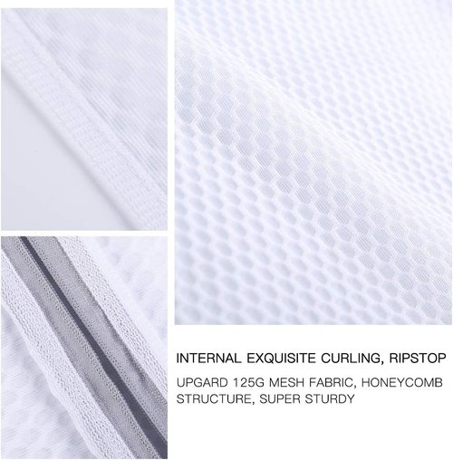 Kimmama Mesh Laundry Wash Bags - Lingerie & Delicates Protection | 2XXL White & Grey Zipper