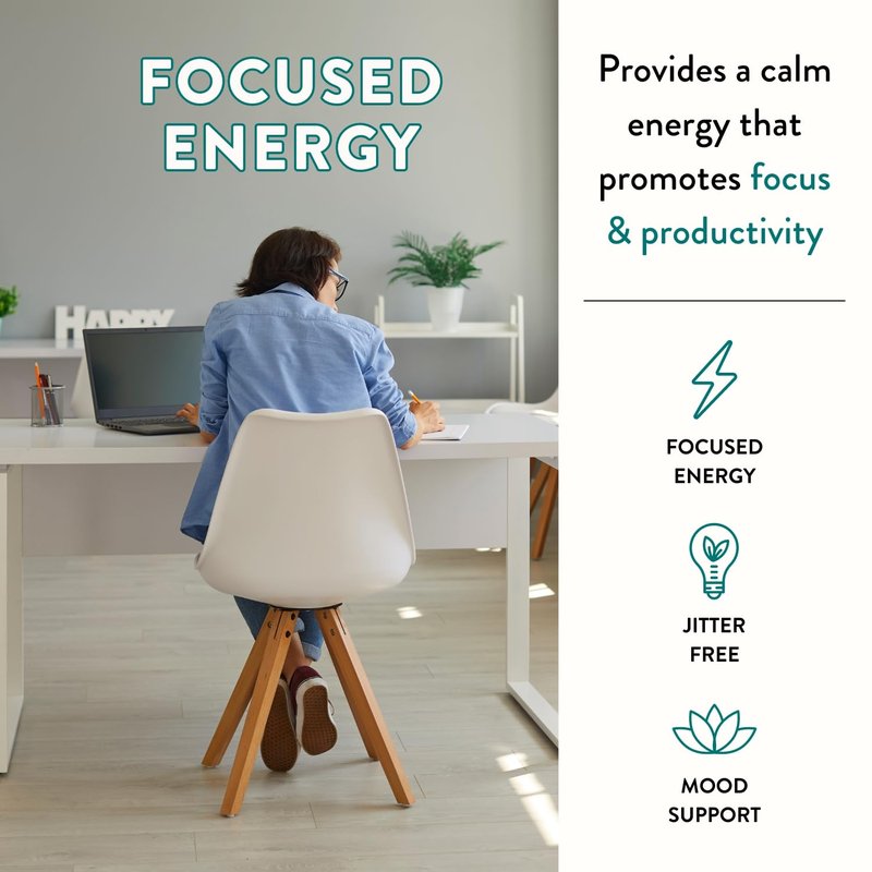 Focus Mushroom Instant Coffee - Adaptogen Coffee with Lion's Mane, Chaga, Ginkgo, L-Theanine - Jitter & Crash Free Energy - 35 Servings (Instant)