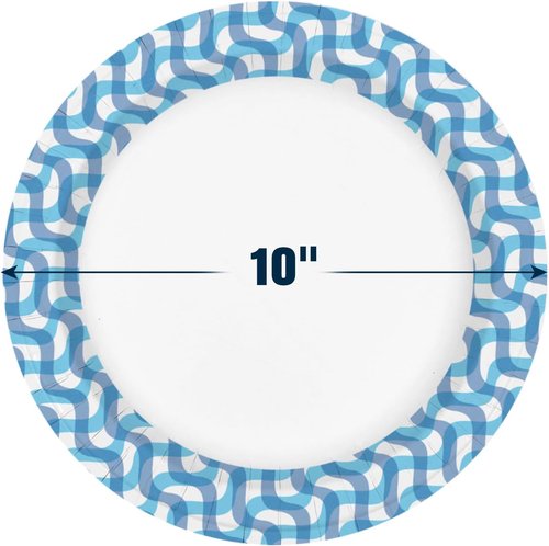 Ginkgo 10-Inch Heavy Duty Paper Plates - 300 Count Bulk Pack for Parties, Picnics & Everyday Use