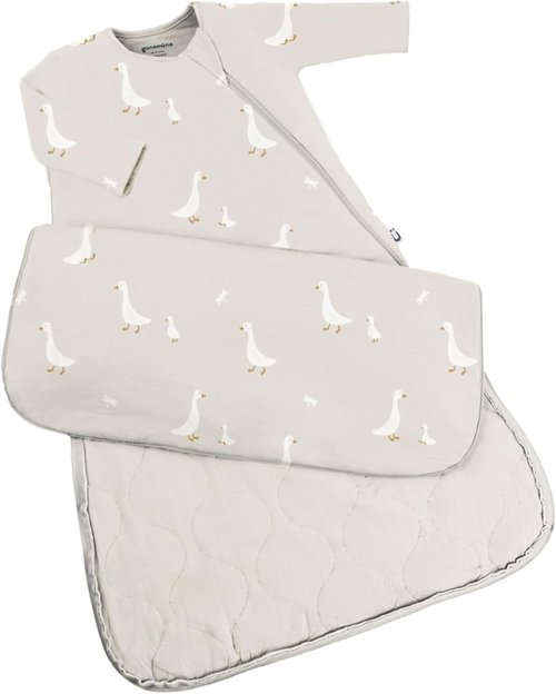 GUNAMUNA Long-Sleeve Sleep Sack - Soft Rayon Wearable Baby Sleep Bag, 1.0 TOG, Ideal for Newborns