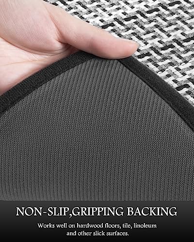 2-Piece Kitchen Runner Rug and Mat Set, Non-Slip Washable Floor Mats