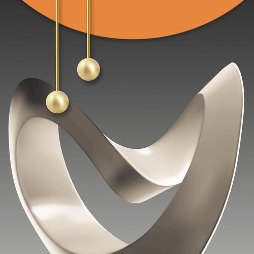 Framed Modern Wall Art Set by [Brand Name] - Abstract Geometric Prints in Orange, Gray & Gold | 4 Pieces for Living Room & Office