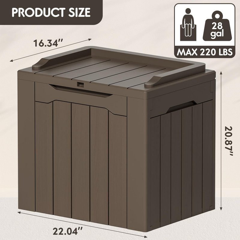 YESHOMY 30 Gal Plastic Storage Bins with Lid Stackable Box Organizers for Living Room, Office, Dorm, 1 Pack, Brown