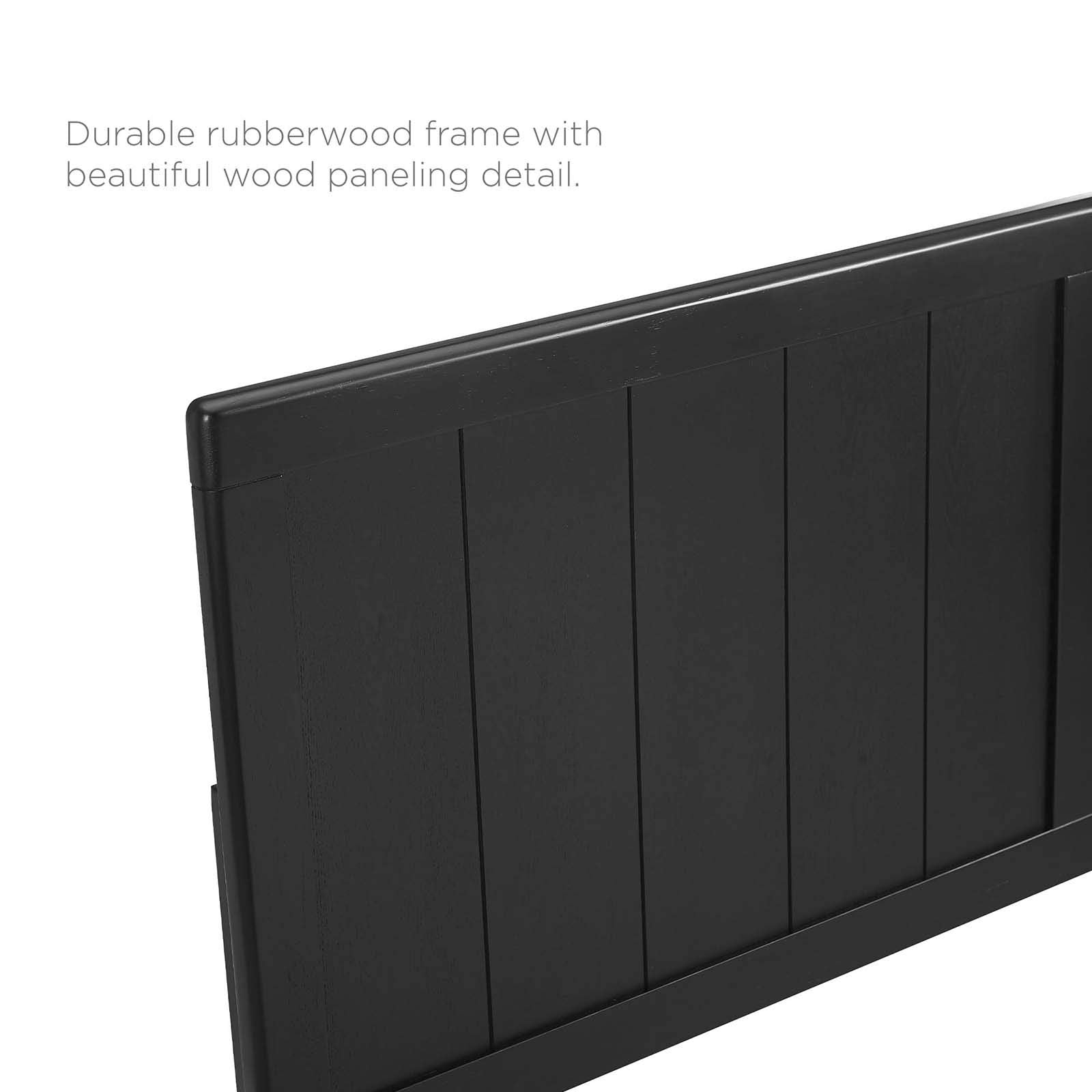 Modway MOD-6217-BLK Robbie Full Wood Headboard, Black