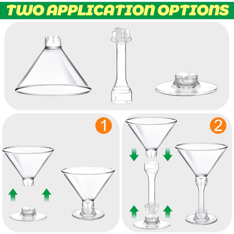 100 Pcs Plastic Martini Glasses 5 oz Disposable Cocktail Glasses Tall Mini Martini Plastic Cups Unbreakable Appetizer Dessert Cups for Margarita Wine Champagne Ice Cream Wedding Party Bar Event