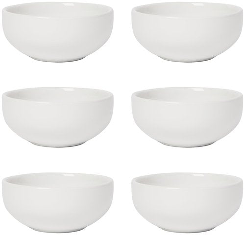 Now Designs White Ceramic Pinch Bowl Set, Soy Sauce Dish, Set of 6, 2 oz