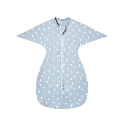 Insular Baby Transitional Swaddle - 2-Way Zipper Newborn Sleep Sack | Arms Up Wearable Blanket, Raindrop, 0-3 Months