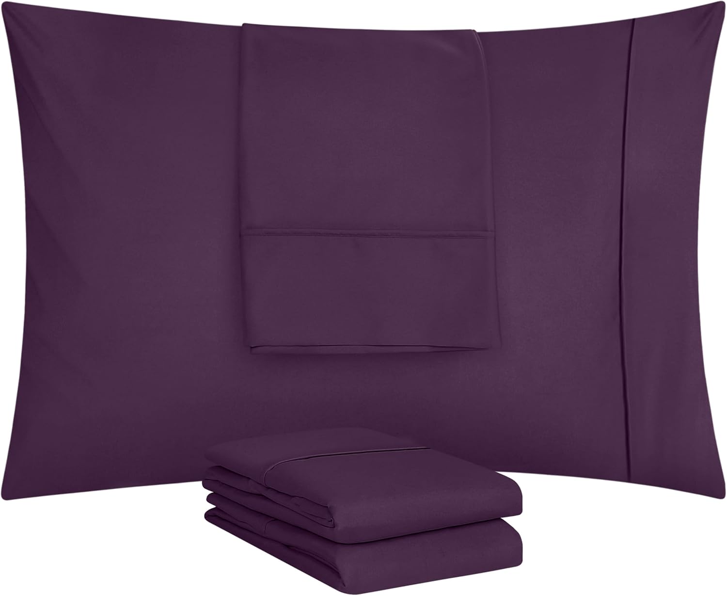 Utopia Bedding Queen Pillow Cases - 12 Pack Soft Brushed Microfiber | Fade Resistant 20 x 30 Inches (Purple)