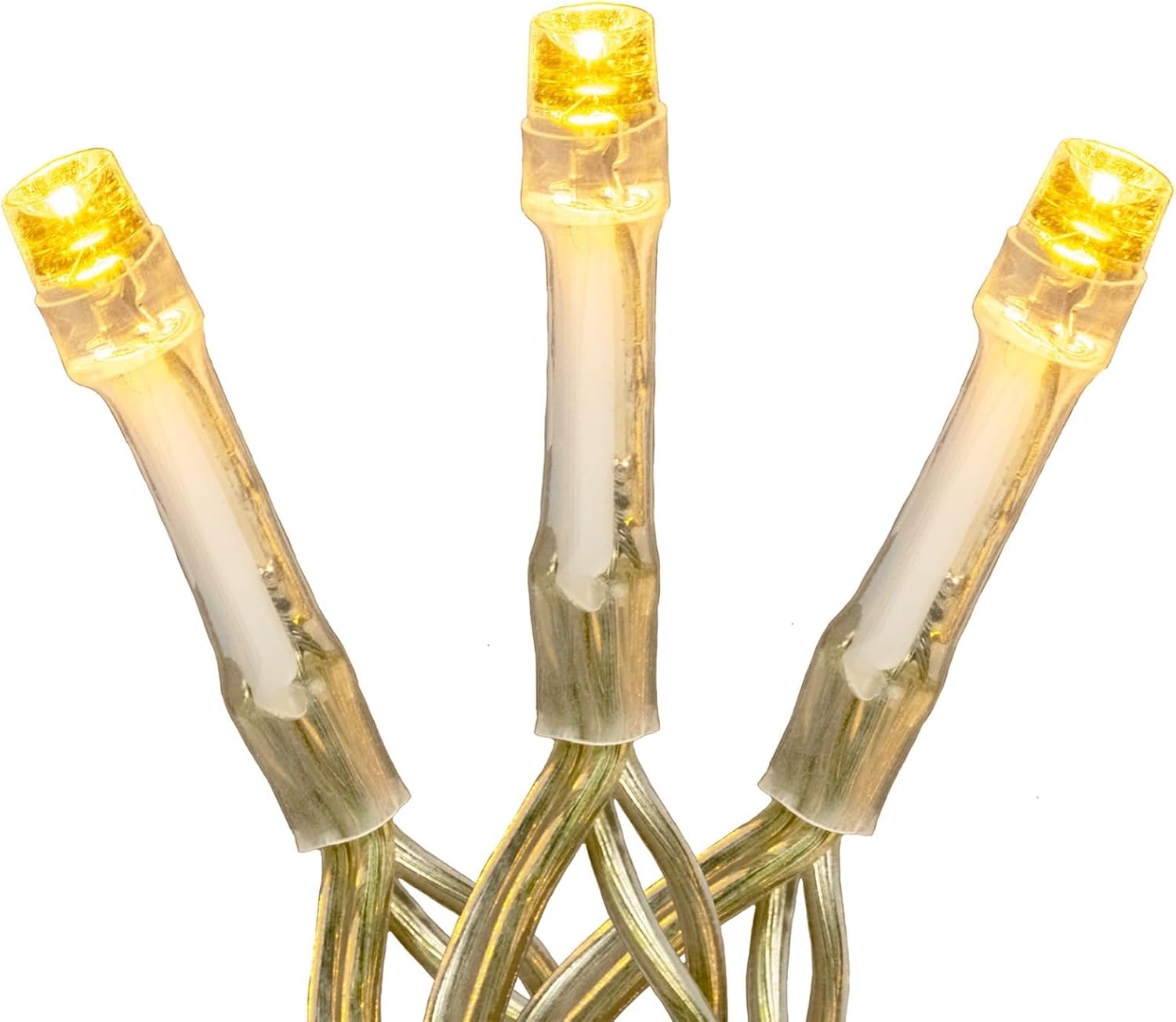 Novelty Lights LED Curtain Light Set - 300 Warm White LEDs | 8 Functions, Clear Wire Design