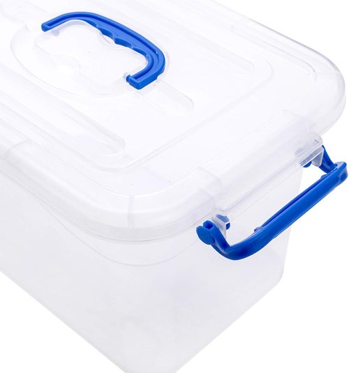 Clear Storage Box by [Brand Name] - 6-Pack 7 Quart Plastic Bins with Latch & Handle