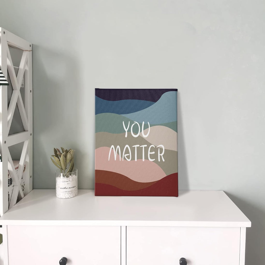 PHAMTE You Matter Inspirational Wall Art - Motivational Quote Canvas Print for Home & Office (11x14 Inch)