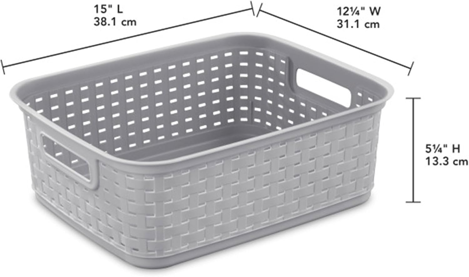 Sterilite Short Plastic Weave Storage Baskets - Perfect for Organizing Crafts & Jewelry | Gray, 6-Pack