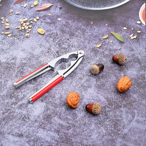 Red Nut Cracker Seafood Crab Lobster Opener Heavy Duty Shell Tool with Non-slip Handle