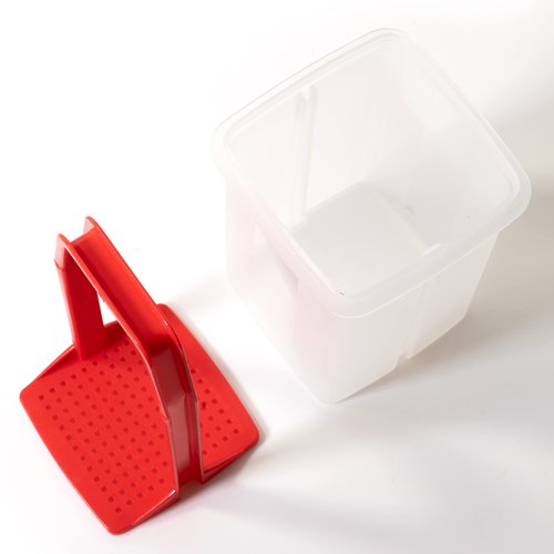 BloxBerry Pickle Jar with Strainer Insert - Set of 2 - Plastic Leak Proof Food Saver Container - For Fresh Fruit or Pickled Vegetables - Complete with Tongs