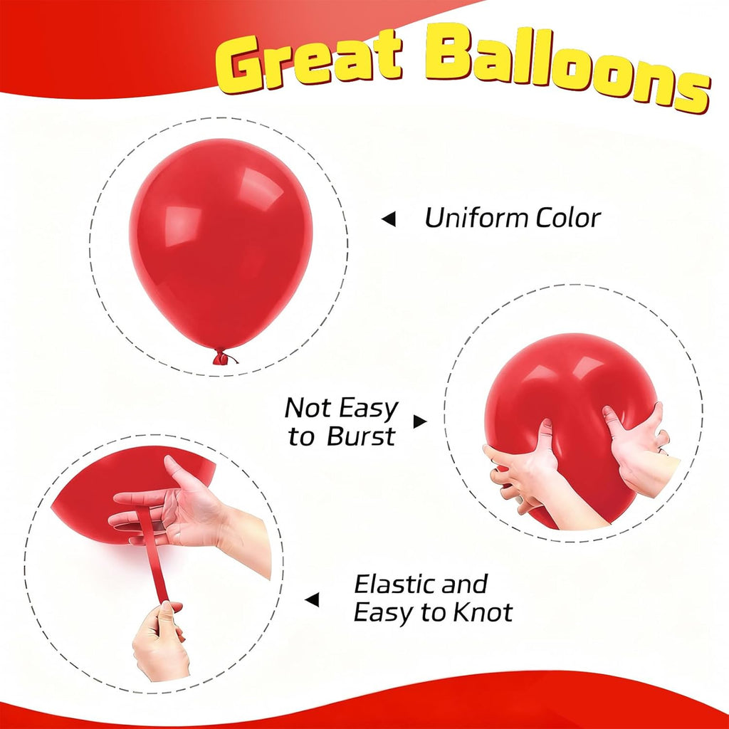Red and Black Balloons - 60PCS 12 Inch Metallic Confetti for Birthday, Wedding & Baby Shower Decor