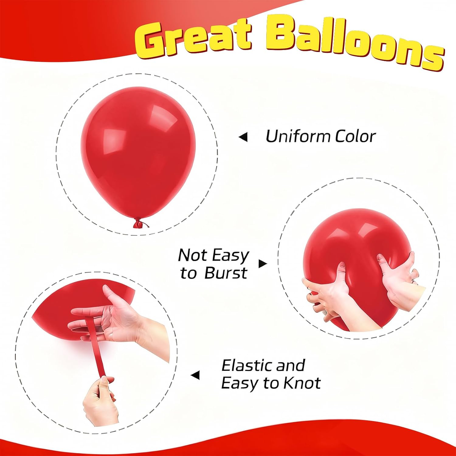 Red and Black Balloons - 60PCS 12 Inch Metallic Confetti for Birthday, Wedding & Baby Shower Decor