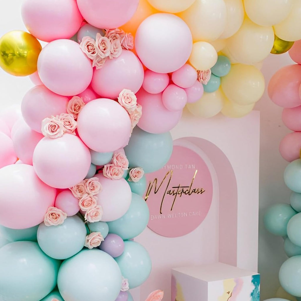 Voircoloria 110pcs Pastel Balloons - 12 Inch Macaron Latex for Weddings, Birthdays & Celebrations