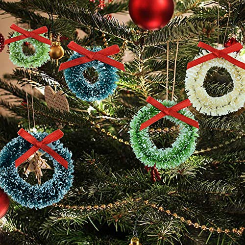 Topbuti 18Pcs Mini Christmas Wreaths Set - 3cm/4cm Dollhouse Xmas Decorations