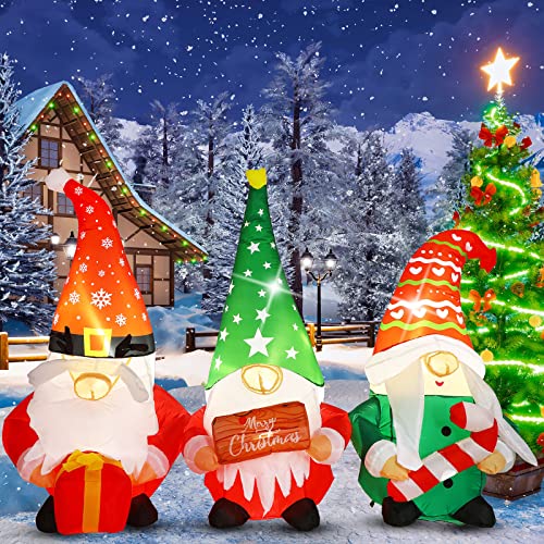 Sosation 7 ft Christmas Gnome Inflatable Outdoor Decoration - Cute Gnome