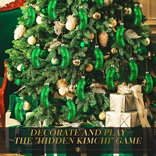 Willbond Green Glass Christmas Pickle Tree Ornament - 20 Pieces Holiday Decorations