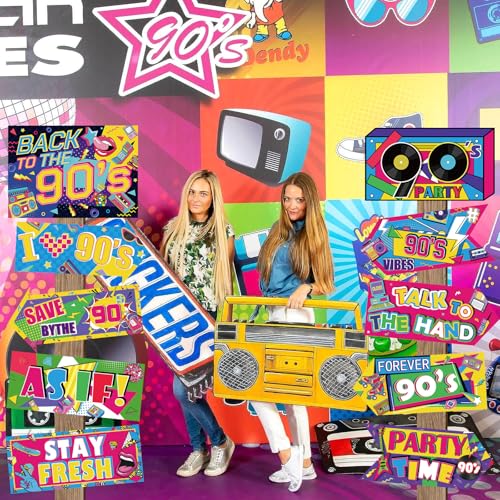 20-Piece 90s Retro Party Decorations Sign Set for Birthday Hip Hop Events