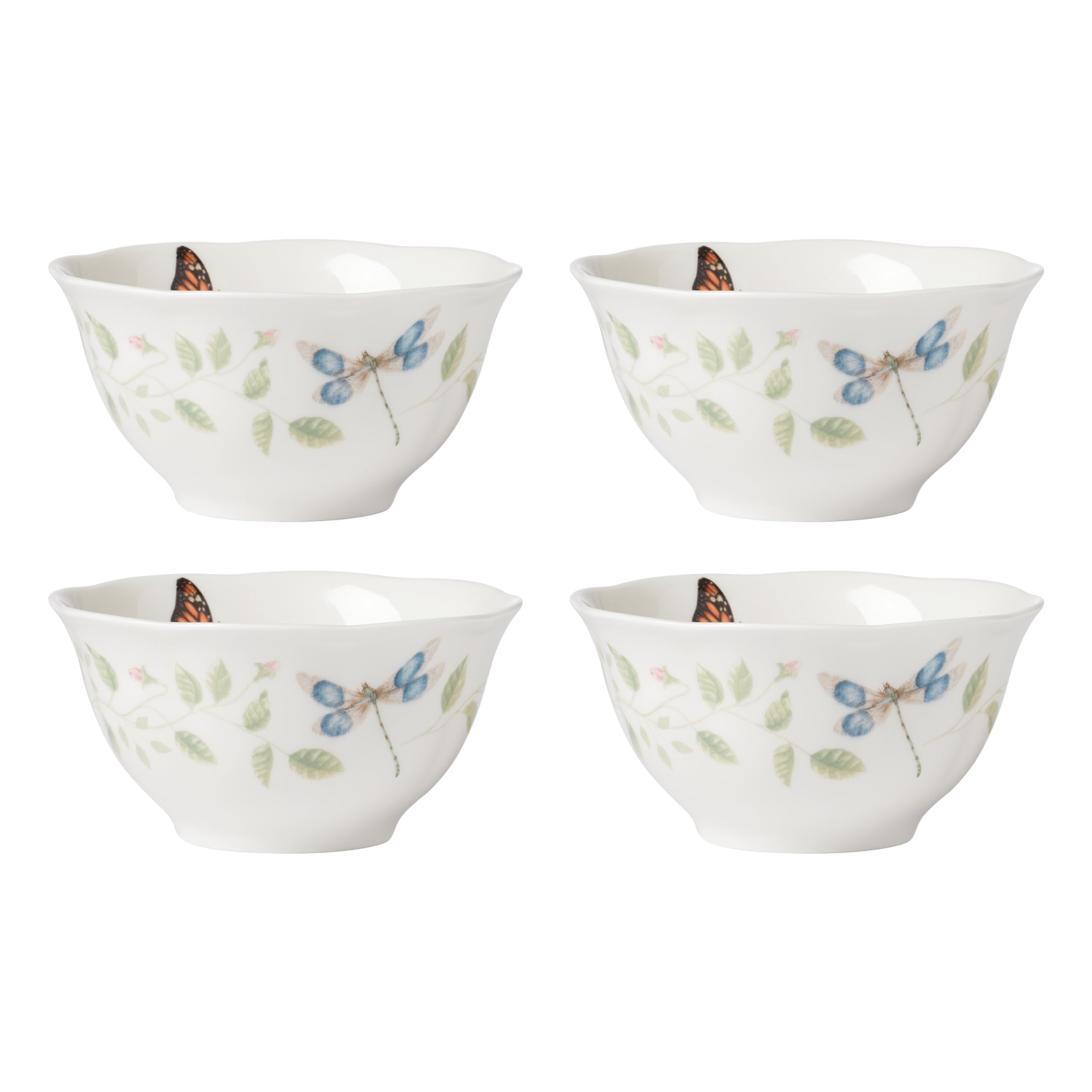 Lenox 894543 Butterfly Meadow Vines 4-Piece Rice Bowl Set