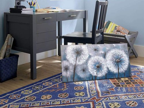 Large Dandelion Painting by [Brand Name] - Modern Canvas Wall Art for Living Room & Bedroom Decor