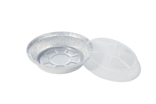 Waytiffer 7 Inch Round Aluminum Pans with Lids (60 Pack) Disposable Foil Pan with Clear Dome Top, Aluminum Tin for Roasting Baking Cooking