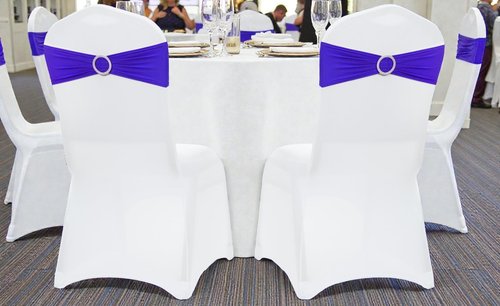 MDS Spandex Chair Sashes - Universal Elastic Stretch Bow Ties with Buckle Slider | Pack of 250 - Royal Blue