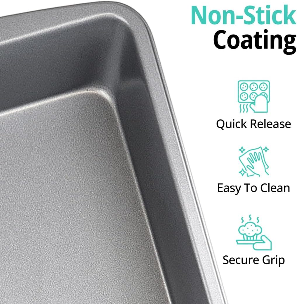 Nonstick Baking Pan by [Brand Name] - 9x13 Inch Covered Cake Pan for Brownies, Lasagna | Durable & Dishwasher Safe