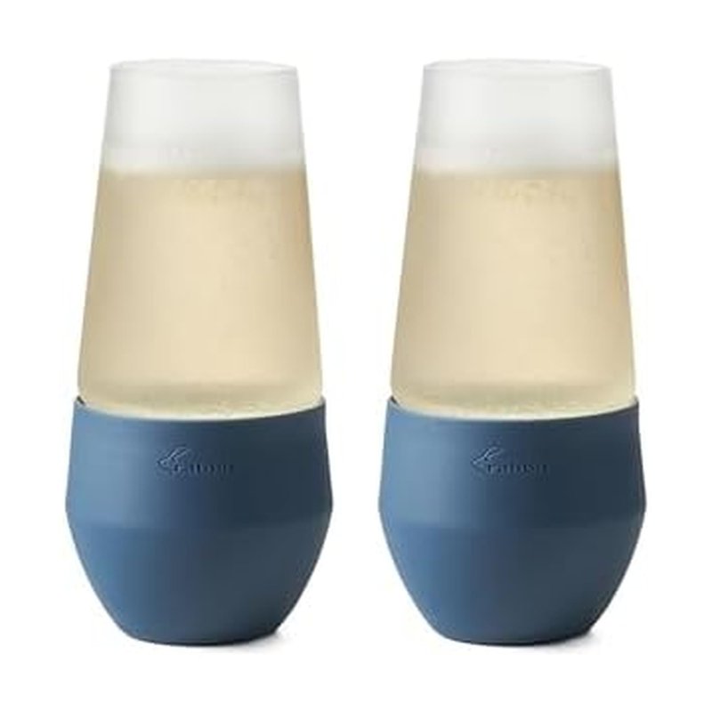 Rabbit Freezable Stemless Champagne Glasses Set of 2, Great Gifts for Wine Lovers
