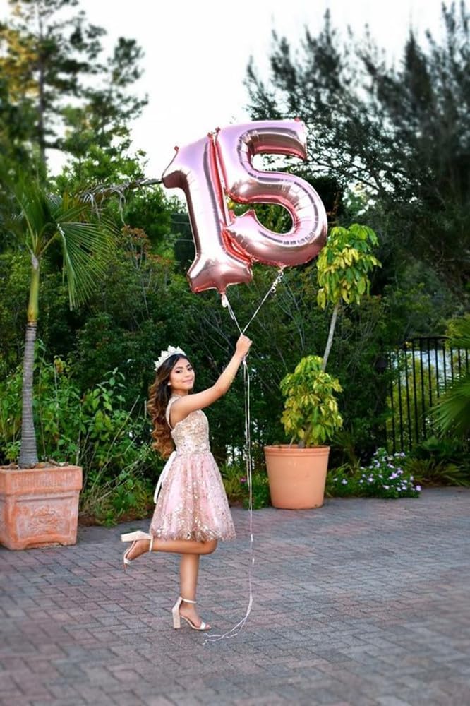 Skiennix 40-Inch Balloon Numbers - Big Pink 5th Birthday Decorations | Perfect for Weddings & Parties