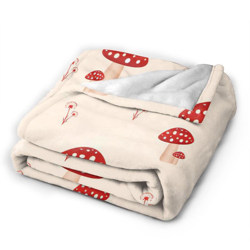 remzoke Mushroom Blanket for Girl Women Soft Warm Red Mushroom Stuff Decor Fleece Throw Blanket Plush Cozy Mushroom Lightweight Flannel Gifts Blankets for Adults Kids 80''X60''