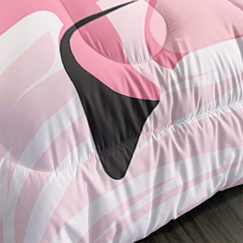 AILONEN Flamingo Comforter Set for Girls Kids, Tropical Flamingo Pattern Bedding Set Full Size,Superior Quilt Ultra Soft,3 Piece 1 Comforter and 2 Pillowcases,Microfiber Fabric