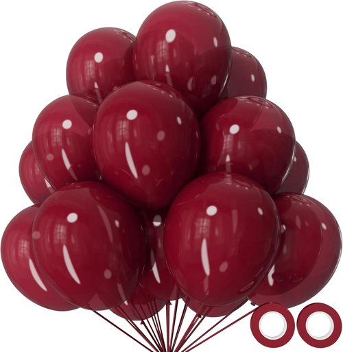 Burgundy Red Latex Balloons - 12 Inch | 110pcs for Birthday Parties, Baby Showers & Weddings