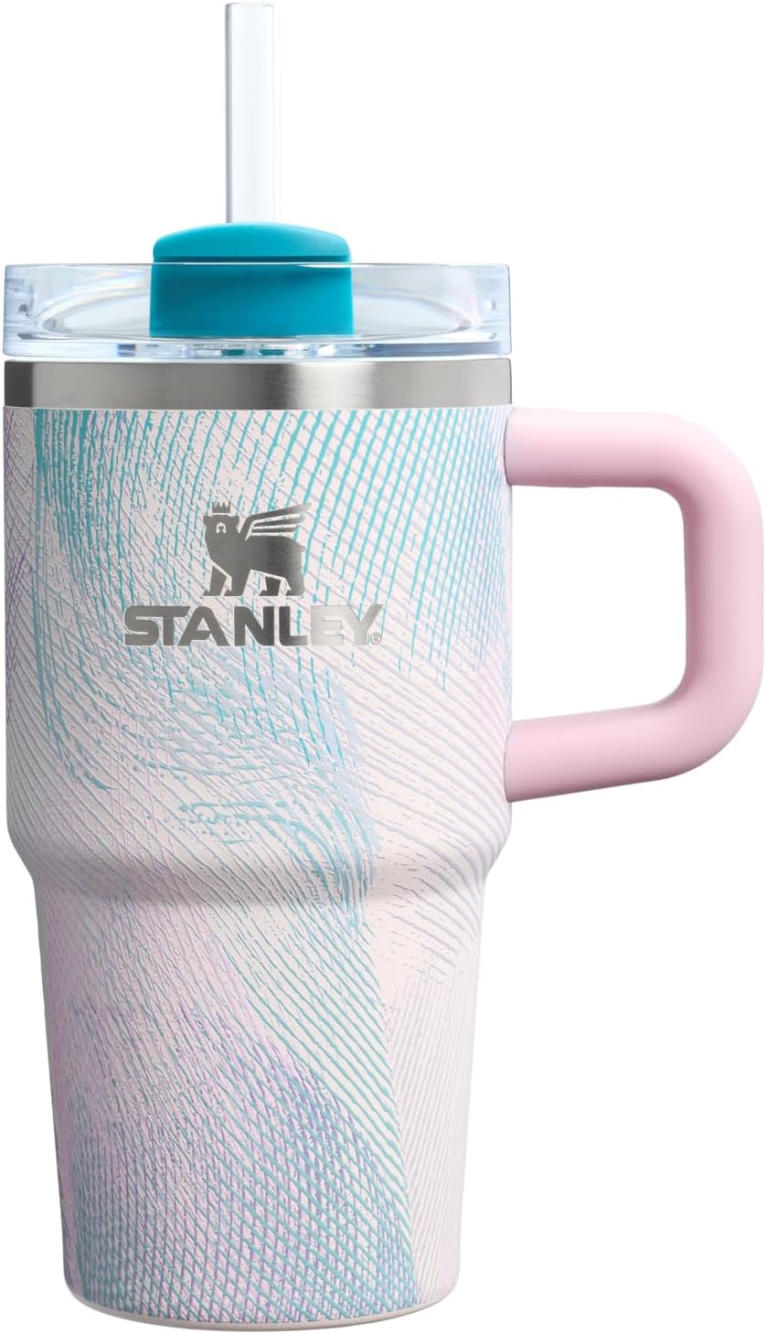 STANLEY Quencher H2.0 Tumbler - 20 oz Insulated Stainless Steel Cup with Handle & Straw | Sea Glass Plume