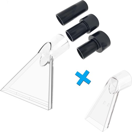 Happy Tree Universal Shop Vac Attachment - Clear Head for Upholstery & Carpet Cleaning | 7.5" & 3.5" Adapters