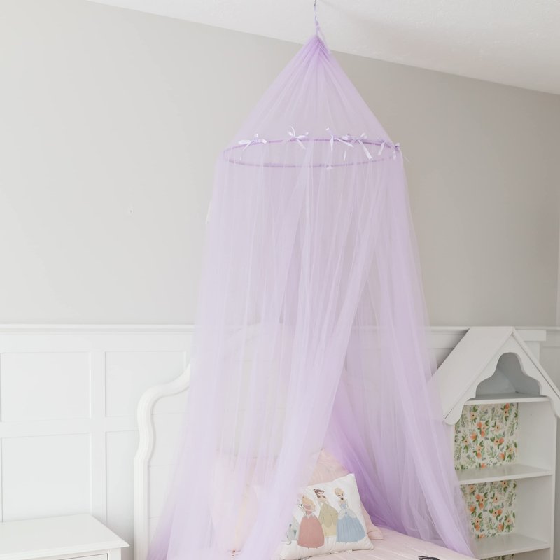 Jenn & Joos Purple Princess Bed Netting Canopy for Girls - Hanging Reading Nook for Toddler - Kids Bedroom Decoration Mermaid Theme - College Dormitory Room Accessories