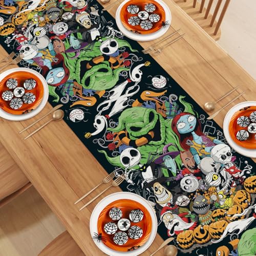 Ghost Pumpkin Halloween Table Runner 13x108 Inches for Home Decor - Farmnall