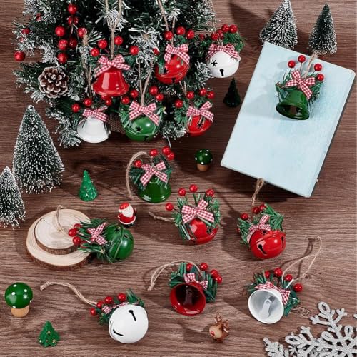 2.2-Inch Decorative Metal Jingle Bells for Christmas Ornaments, Set of 6