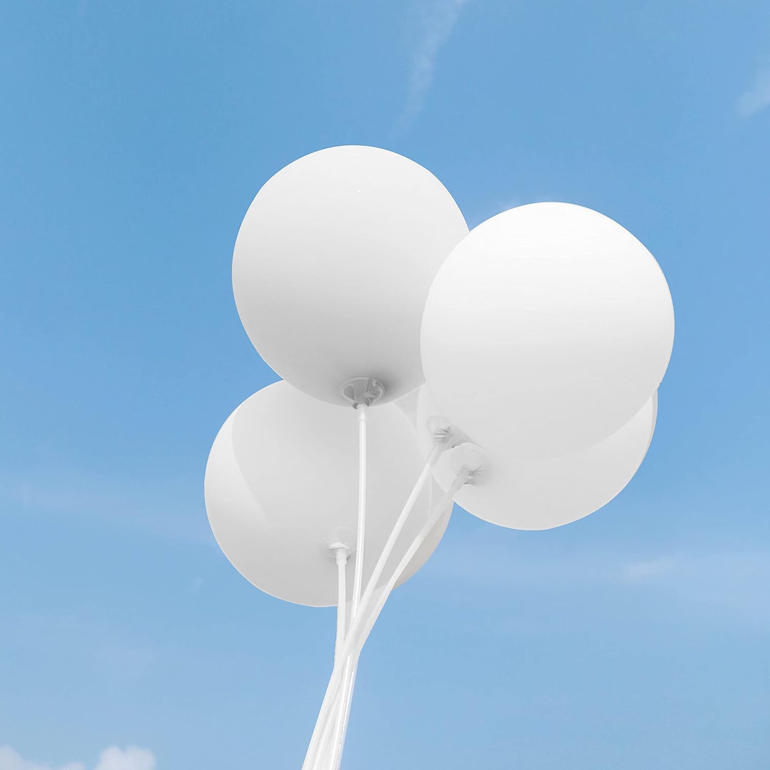 ASIYUHY White Balloons - 100 Pack 12 Inch Latex Balloons with Ribbons for Weddings & Parties