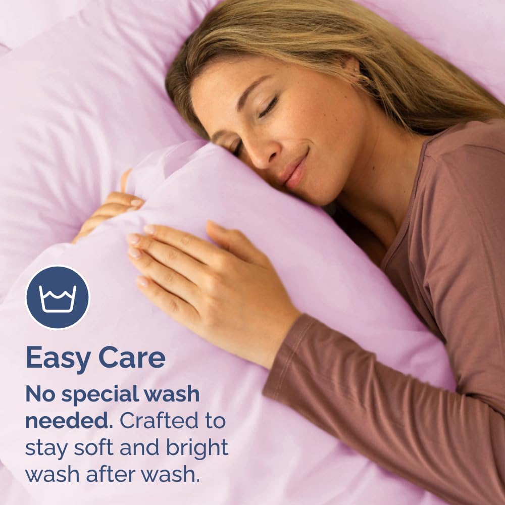 Skiennix Queen Pillow Cases Set of 2 | Ultra Soft Hotel Quality, Wrinkle-Free & Fade Resistant - Pink