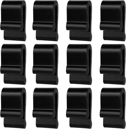 Gosknor Dutch Oven Lid Protector Clips - 12-Piece Silicone Set for Round & Oval Lids - Black