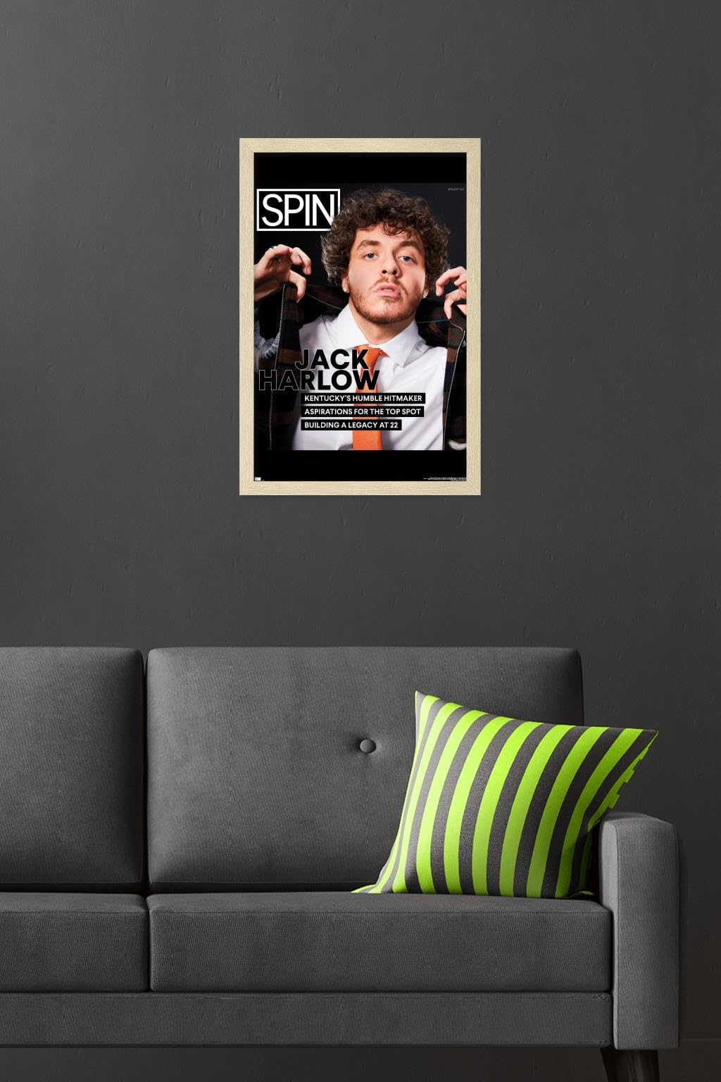 Trends International SPIN Magazine - Jack Harlow 21 Wall Poster, 22.4L x 14.7W, Blonde Framed Version
