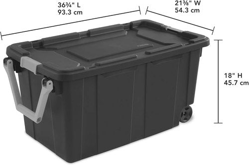 Heavy-Duty Wheeled Storage Bins by [Brand Name] - 40 Gallon Totes with Secure Latch Lids for Garage & Moving (Gray) - 2 Pack