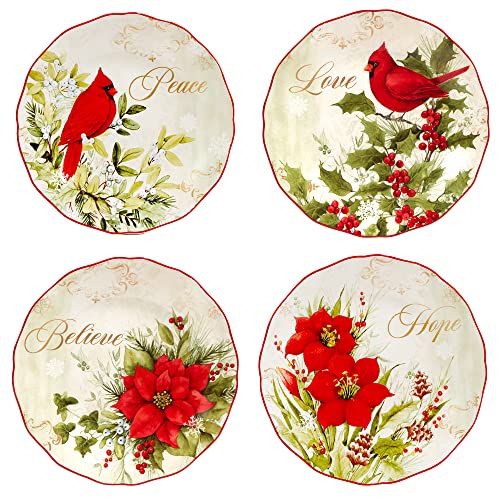 Certified International Winter's Medley Medium 8.5" Salad & Dessert Plates Set of 4