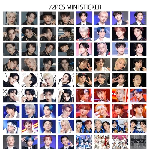 Kpop Idol Photocard Set 127 Piece Bundle with 55 Cards and 72 Stickers