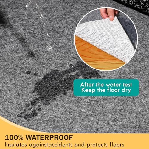 8x10 Ft Waterproof Rug Pad, Non-Slip Felt Underlay for Hardwood Floors